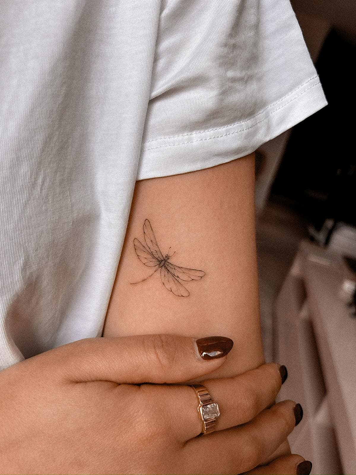 Татуировка тонкая линия · работа 28 · Александра, Kraska Tattoo, Ришон-ле-Цион