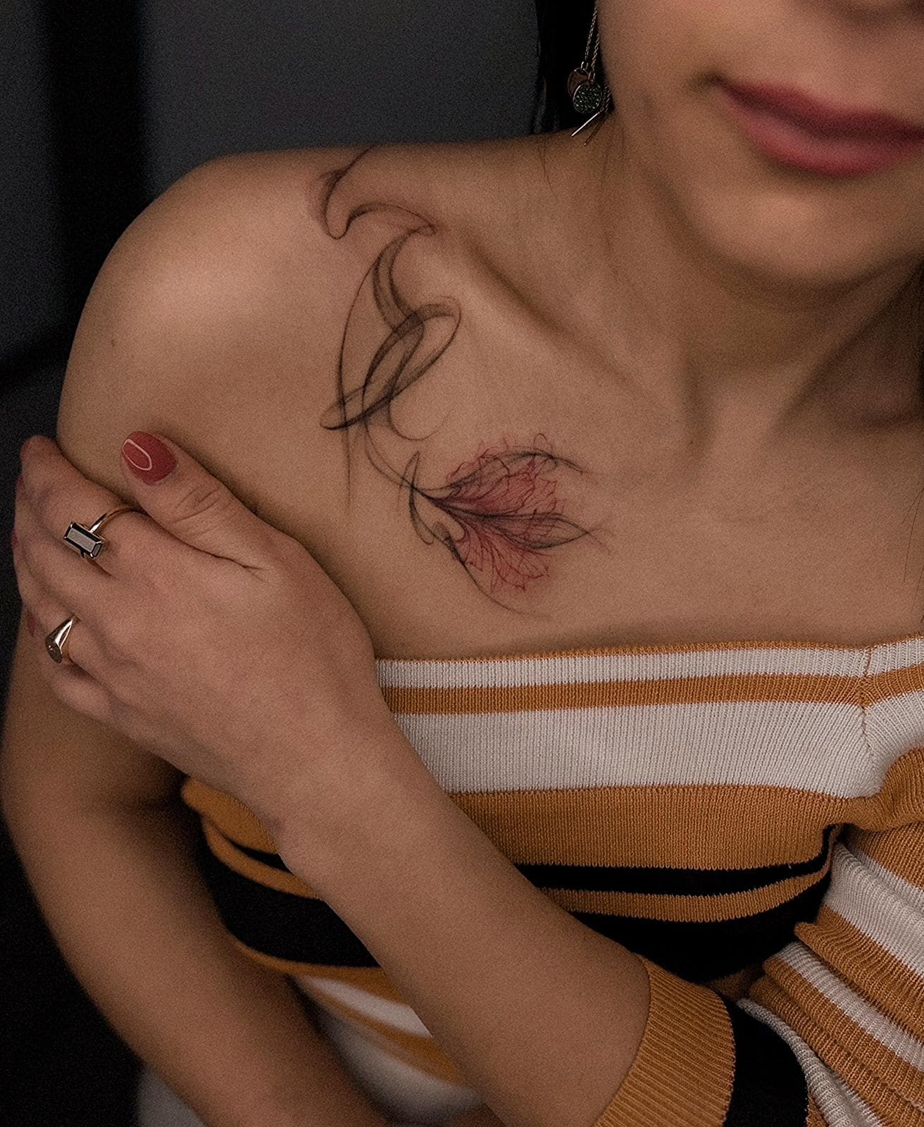 Татуировка тонкая линия · работа 39 · Александра, Kraska Tattoo, Ришон-ле-Цион