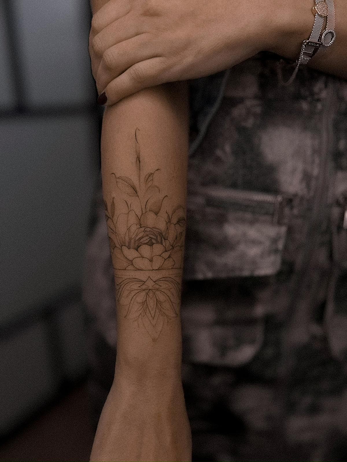 Татуировка тонкая линия · работа 41 · Александра, Kraska Tattoo, Ришон-ле-Цион