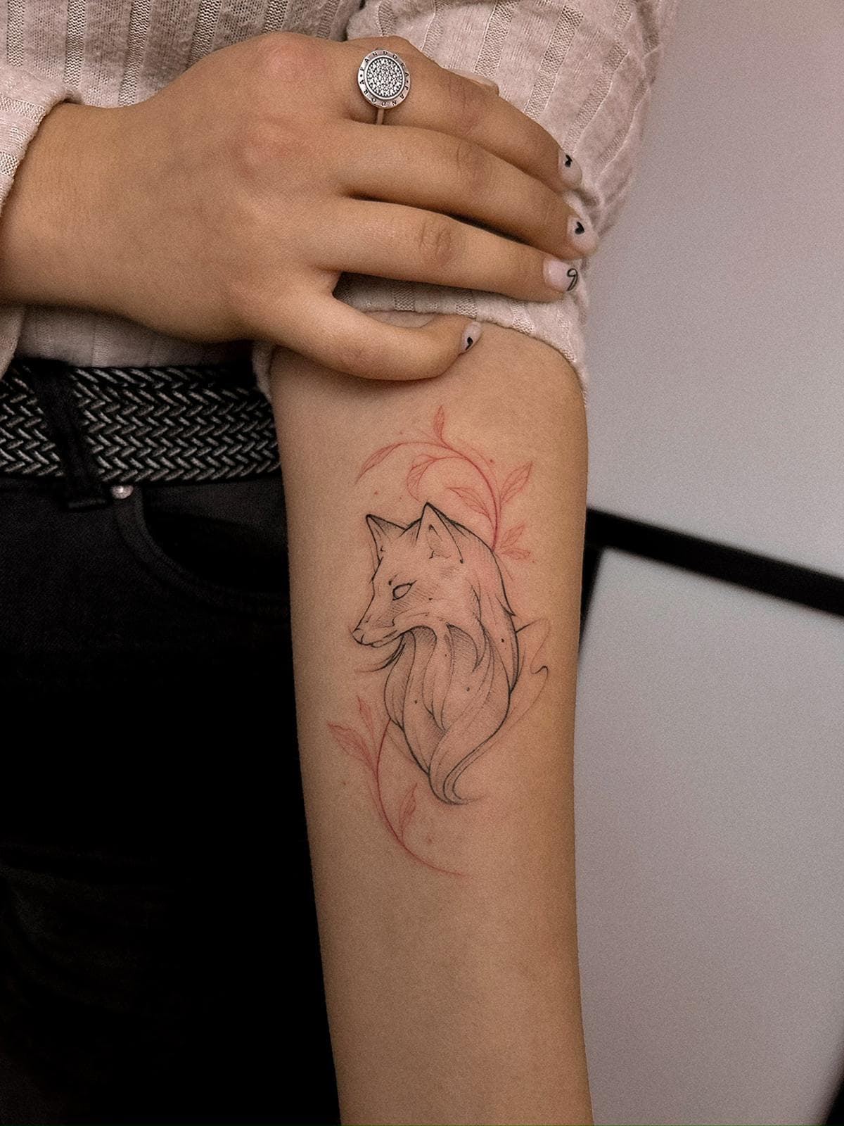 Татуировка тонкая линия · работа 43 · Александра, Kraska Tattoo, Ришон-ле-Цион
