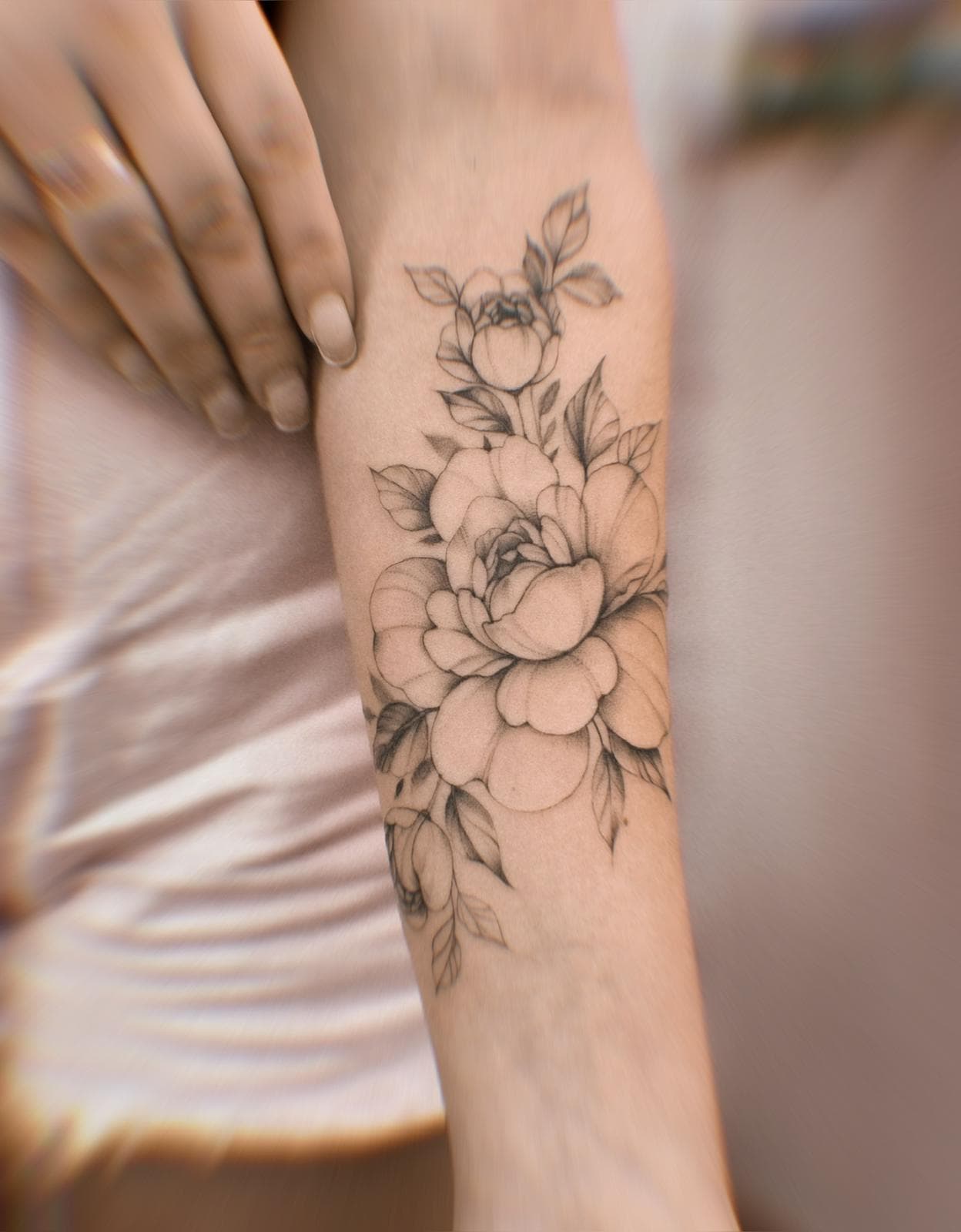 Татуировка тонкая линия · работа 49 · Александра, Kraska Tattoo, Ришон-ле-Цион